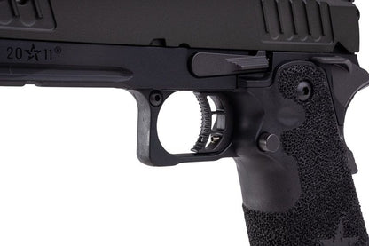 EMG 6mm プロショップ スタッカート XL GBB エアソフト ピストル、ハンドメイド スティップリング グリップ付き - BK (Army Armament 製)-AIRSOFT GOGO エアガン・サバゲー用品通販