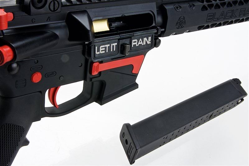 EMG ブラックレインオーディナンス エアソフト M4 9mm GBB ライフル（ロングバージョン、ブラック/赤）-AIRSOFT GOGO エアガン・サバゲー用品通販