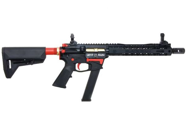 EMG ブラックレインオーディナンス エアソフト M4 9mm GBB ライフル（ロングバージョン、ブラック/赤）-AIRSOFT GOGO エアガン・サバゲー用品通販