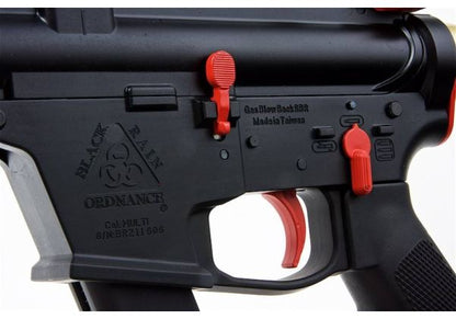 EMG ブラックレインオーディナンス エアソフト M4 9mm GBB ライフル（ロングバージョン、ブラック/赤）-AIRSOFT GOGO エアガン・サバゲー用品通販