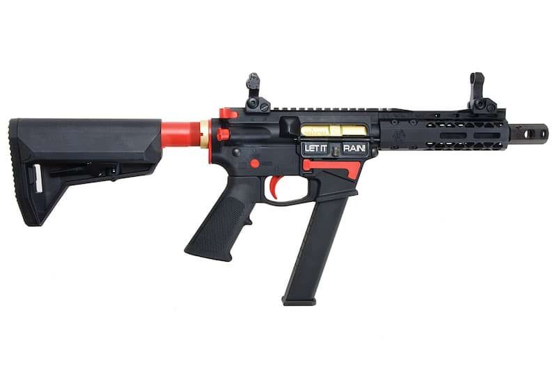 EMG ブラックレインオーディナンス エアソフト M4 9mm GBB ライフル（ショートバージョン、ブラック/赤）-AIRSOFT GOGO エアガン・サバゲー用品通販
