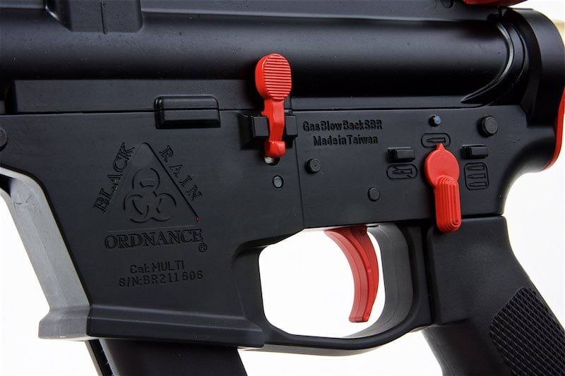 EMG ブラックレインオーディナンス エアソフト M4 9mm GBB ライフル（ショートバージョン、ブラック/赤）-AIRSOFT GOGO エアガン・サバゲー用品通販
