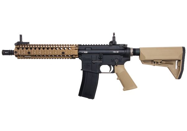 EMG Coltライセンス取得済み Daniel Defense 9インチ MK18 GBBR エアソフト M4 - BK/DE (King Arms製)-AIRSOFT GOGO エアガン・サバゲー用品通販