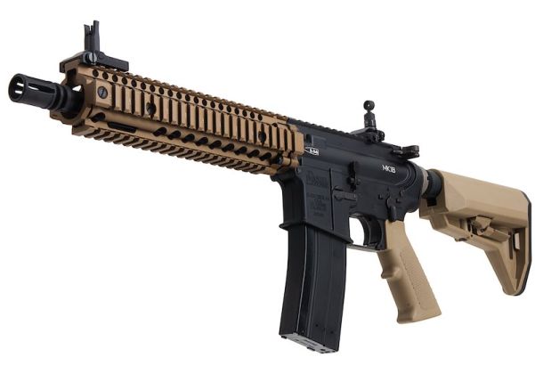 EMG Coltライセンス取得済み Daniel Defense 9インチ MK18 GBBR エアソフト M4 - BK/DE (King Arms製)-AIRSOFT GOGO エアガン・サバゲー用品通販