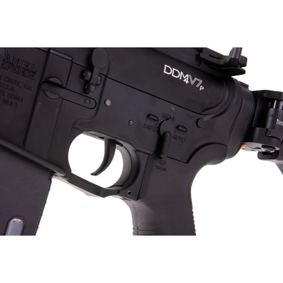 EMG DDM4 V7P AEG エアソフト ライフル (EDGE II ギアボックス、MICRO FET 使用) - ブラック (APS 製)-AIRSOFT GOGO エアガン・サバゲー用品通販