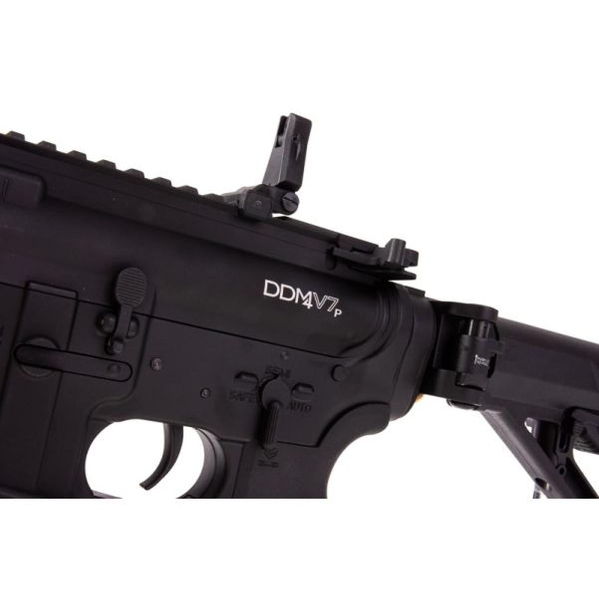 EMG DDM4 V7P AEG エアソフト ライフル (EDGE II ギアボックス、MICRO FET 使用) - ブラック (APS 製)-AIRSOFT GOGO エアガン・サバゲー用品通販