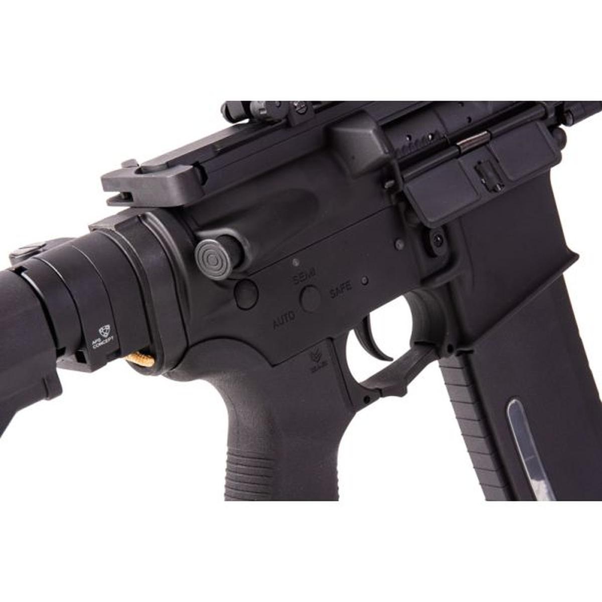 EMG DDM4 V7P AEG エアソフト ライフル (EDGE II ギアボックス、MICRO FET 使用) - ブラック (APS 製)-AIRSOFT GOGO エアガン・サバゲー用品通販