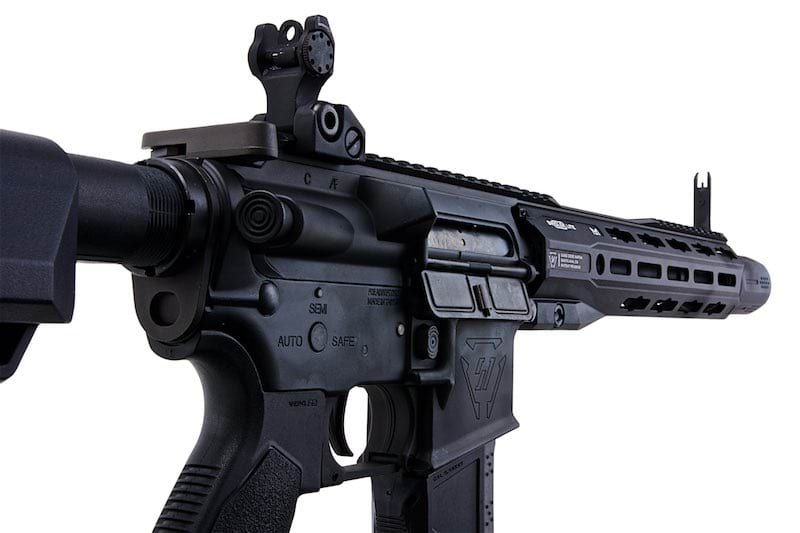 EMG GRIDLOK 11インチ ライトレイル エアソフト M4 AEGライフル（ブラック、Strike Industriesライセンス商品、King Arms製）-AIRSOFT GOGO エアガン・サバゲー用品通販
