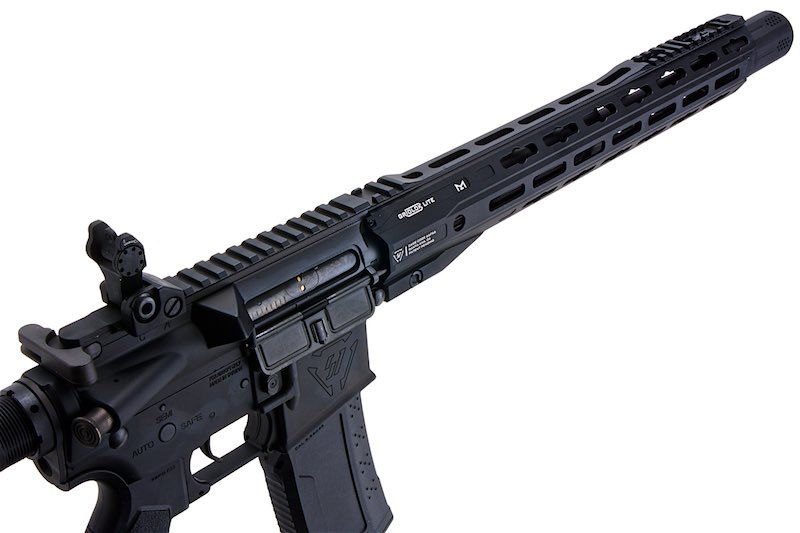 EMG GRIDLOK 15インチ ライトレイル エアソフト M4 AEGライフル（ブラック、Strike Industriesライセンス商品、King Arms製）-AIRSOFT GOGO エアガン・サバゲー用品通販