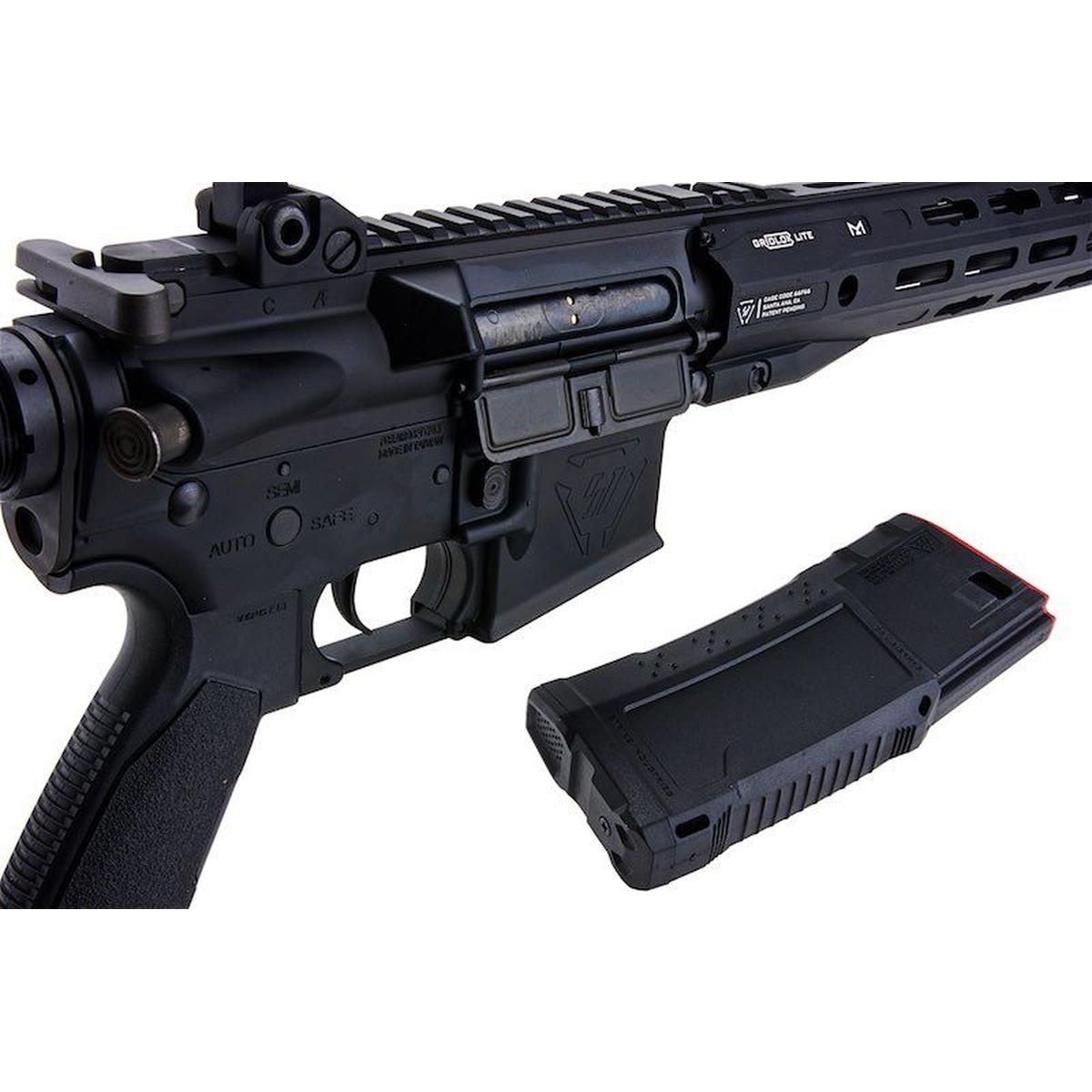 EMG GRIDLOK 8.5 インチ ライトレール AEG エアソフト ライフル (ブラック、ストライク インダストリーズ ライセンス、KING ARMS 製)-AIRSOFT GOGO エアガン・サバゲー用品通販