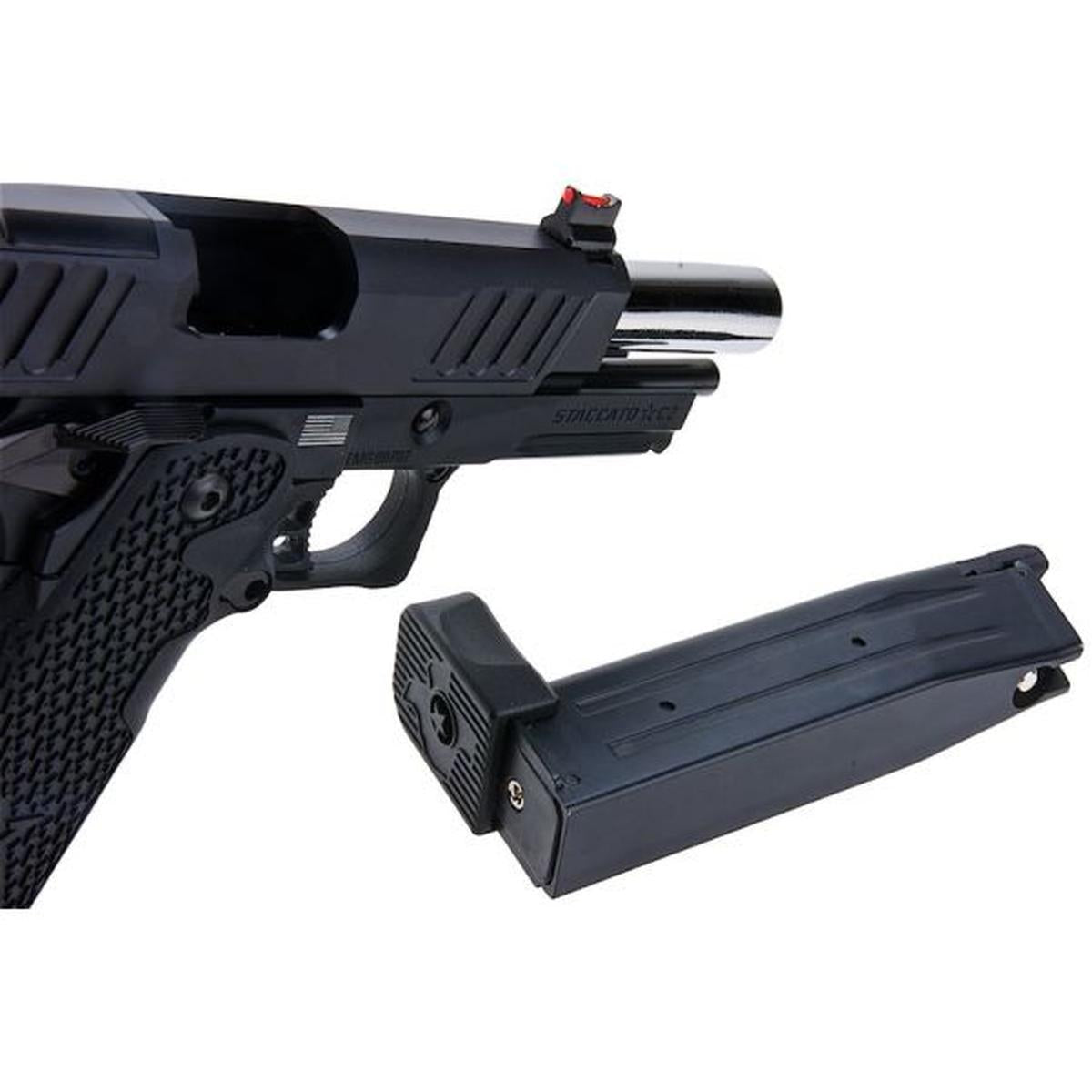 EMG STACCATO ライセンス C2 コンパクト 2011 GBB エアソフト ピストル (モデル: VIP グリップ / CNC / グリーン ガス)-AIRSOFT GOGO エアガン・サバゲー用品通販