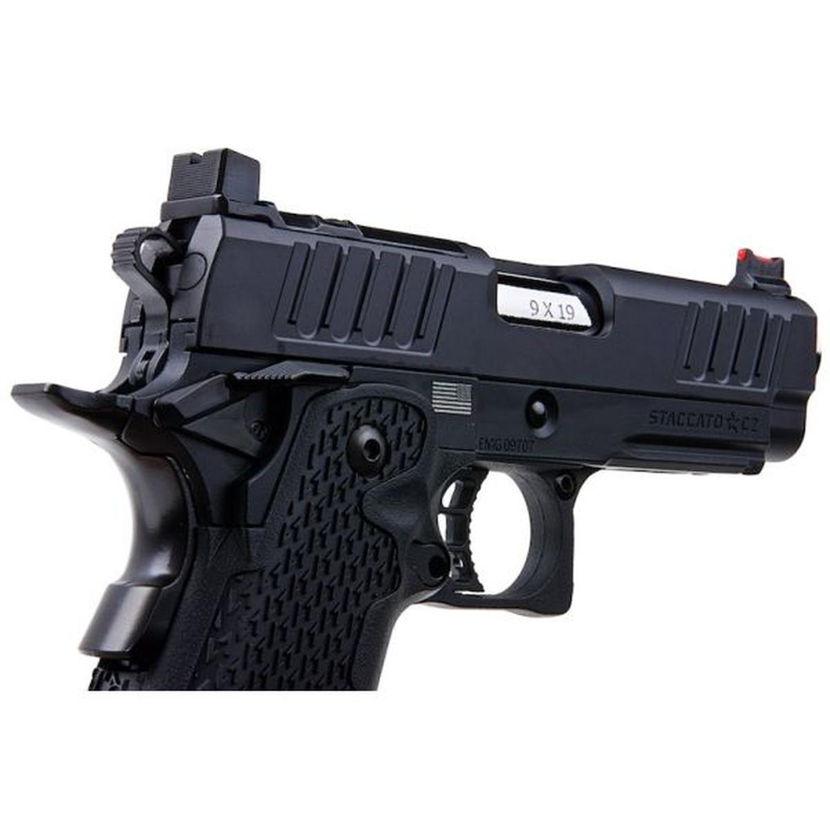 EMG STACCATO ライセンス C2 コンパクト 2011 GBB エアソフト ピストル (モデル: VIP グリップ / CNC / グリーン ガス)-AIRSOFT GOGO エアガン・サバゲー用品通販