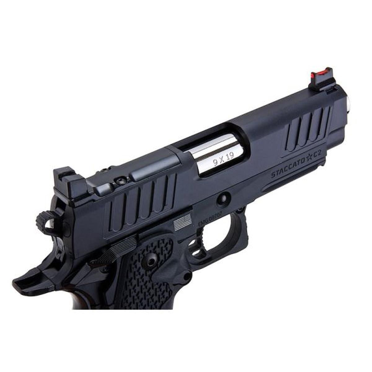 EMG STACCATO ライセンス C2 コンパクト 2011 GBB エアソフト ピストル (モデル: VIP グリップ / CNC / グリーン ガス)-AIRSOFT GOGO エアガン・サバゲー用品通販