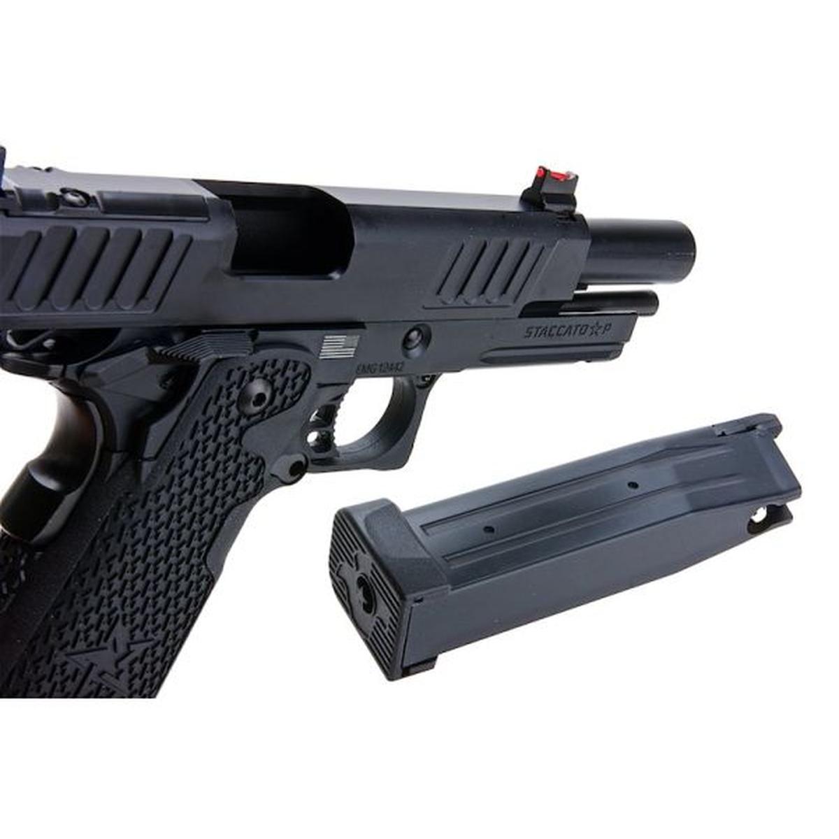 EMG STACCATO ライセンス P 2011 GBB エアソフト ピストル (モデル: VIP グリップ / 標準 / グリーン ガス)-AIRSOFT GOGO エアガン・サバゲー用品通販