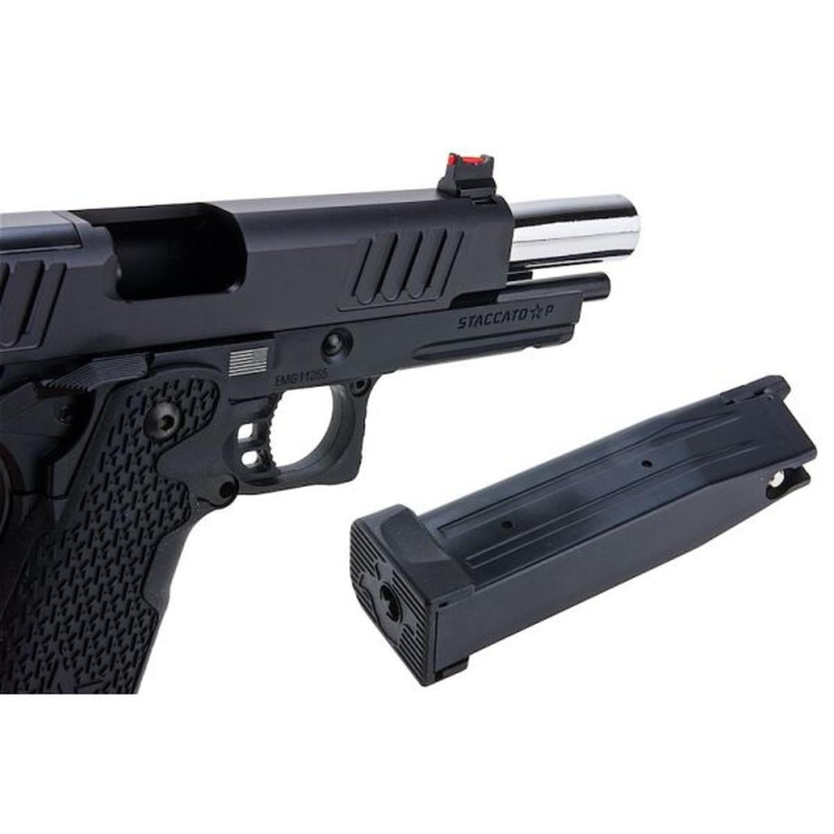 EMG STACCATO ライセンス P 2011 GBB エアソフト ピストル (モデル: VIP グリップ / CNC / グリーン ガス)-AIRSOFT GOGO エアガン・サバゲー用品通販