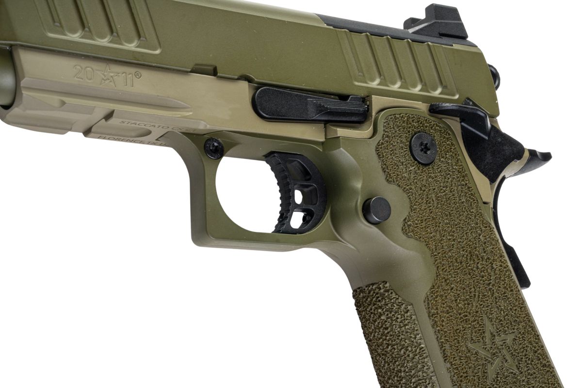 EMG Staccato ライセンス取得済み CS Compact 2011 GBB エアソフトピストル (モデル: Master Grip / Standard / Green Gas) - GN-AIRSOFT GOGO エアガン・サバゲー用品通販