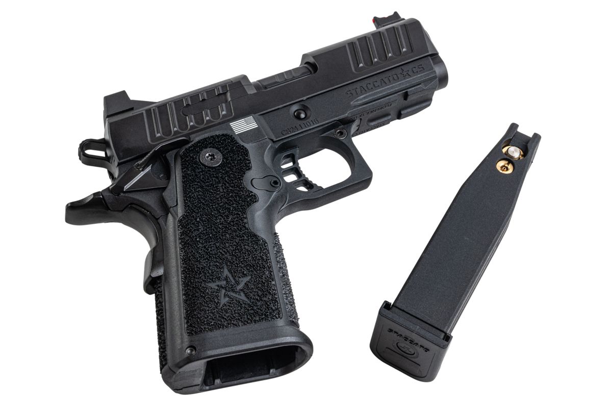 EMG Staccato ライセンス取得済み CS Compact 2011 GBB エアソフトピストル (モデル: マスターグリップ / CNC / グリーンガス) - BK-AIRSOFT GOGO エアガン・サバゲー用品通販