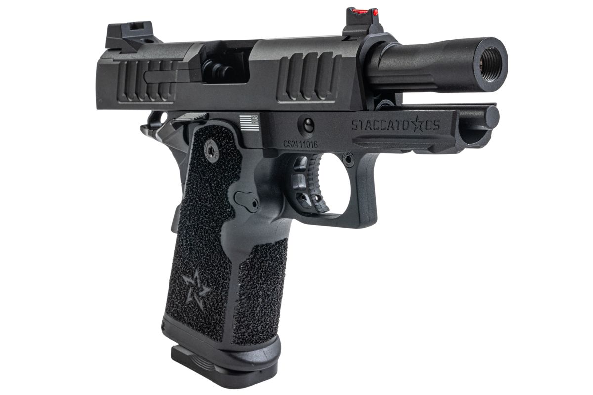 EMG Staccato ライセンス取得済み CS Compact 2011 GBB エアソフトピストル (モデル: マスターグリップ / CNC / グリーンガス) - BK-AIRSOFT GOGO エアガン・サバゲー用品通販