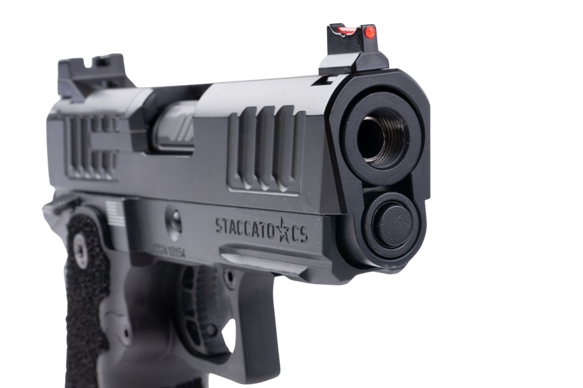 EMG Staccato ライセンス取得済み CS Compact 2011 GBB エアソフトピストル（モデル：マスターグリップ／スタンダード／グリーンガス） - ブラック-AIRSOFT GOGO エアガン・サバゲー用品通販