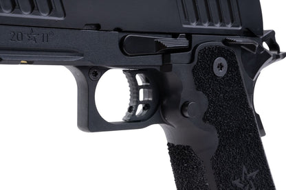 EMG Staccato ライセンス取得済み CS Compact 2011 GBB エアソフトピストル（モデル：マスターグリップ／スタンダード／グリーンガス） - ブラック-AIRSOFT GOGO エアガン・サバゲー用品通販