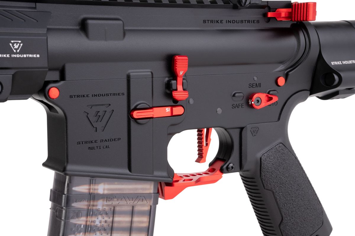 EMG STRIKE INDUSTRIES AR ストライク レイダー PDW GBB エアソフト M4 ライフル (CYMA CGS システム) - 7 インチ BK / RD-AIRSOFT GOGO エアガン・サバゲー用品通販