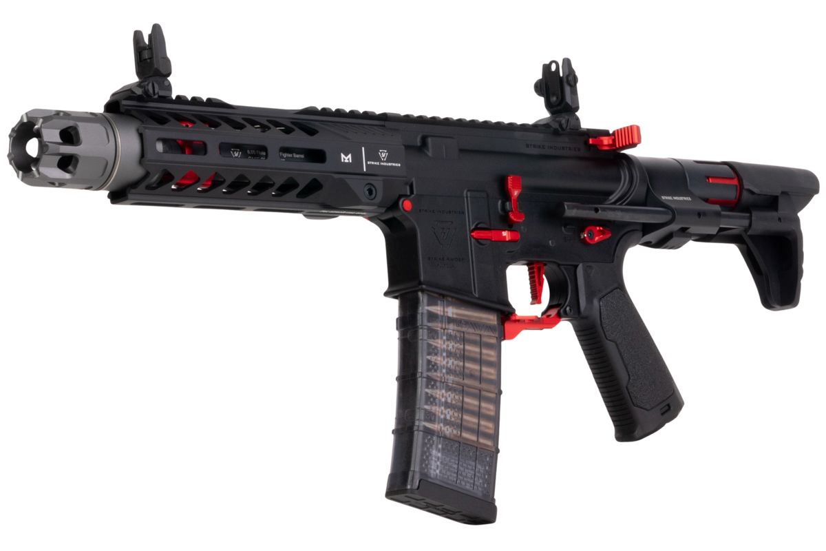 EMG STRIKE INDUSTRIES AR ストライク レイダー PDW GBB エアソフト M4 ライフル (CYMA CGS システム) - 7 インチ BK / RD-AIRSOFT GOGO エアガン・サバゲー用品通販