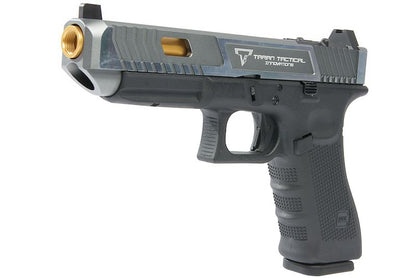 EMG TTI G34 Gen 4 GBB エアソフトピストル（G&Pカスタム） - RMRカット付きツートンカラーGBBスライド（VFCプラットフォーム） - グレー-AIRSOFT GOGO エアガン・サバゲー用品通販