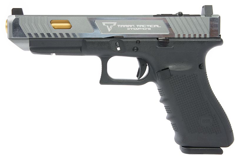 EMG TTI G34 Gen 4 GBB エアソフトピストル（G&Pカスタム） - RMRカット付きツートンカラーGBBスライド（VFCプラットフォーム） - グレー-AIRSOFT GOGO エアガン・サバゲー用品通販