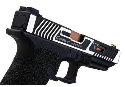EMG TTI コンバットマスター G34 GBBスライド w/ オメガフレーム CO2 エアソフトピストル (APS Custom製) - ブラック/銀(ぎん)-AIRSOFT GOGO エアガン・サバゲー用品通販