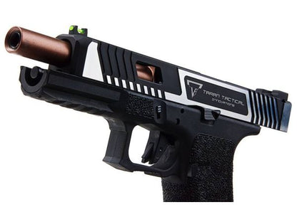 EMG TTI コンバットマスター G34 GBBスライド w/ オメガフレーム CO2 エアソフトピストル (APS Custom製) - ブラック/銀(ぎん)-AIRSOFT GOGO エアガン・サバゲー用品通販