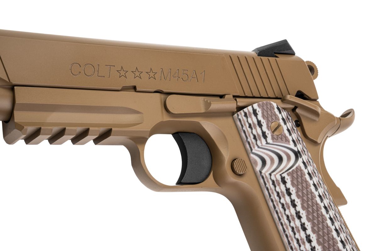 EMGCybergun コルトライセンス 1911 M45A1 GBB エアソフトピストル (T8) - FDE (Army Armament製)-AIRSOFT GOGO エアガン・サバゲー用品通販