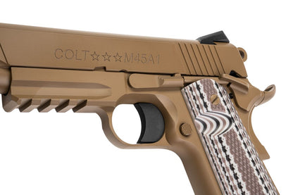 EMGCybergun コルトライセンス 1911 M45A1 GBB エアソフトピストル (T8) - FDE (Army Armament製)-AIRSOFT GOGO エアガン・サバゲー用品通販