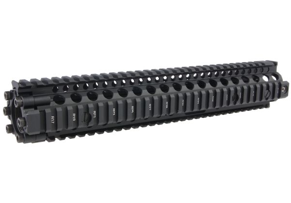 EMGライセンス取得CNCアルミ製ダニエルディフェンス12.5インチM4A1 RIS IIエアソフトハンドガード - ブラック-AIRSOFT GOGO エアガン・サバゲー用品通販