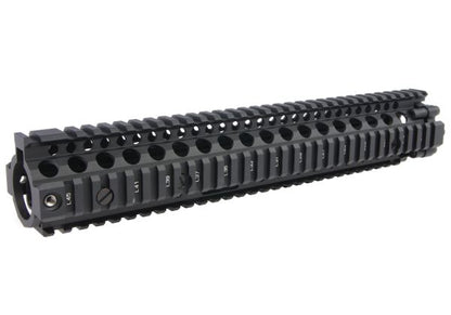 EMGライセンス取得CNCアルミ製ダニエルディフェンス12.5インチM4A1 RIS IIエアソフトハンドガード - ブラック-AIRSOFT GOGO エアガン・サバゲー用品通販
