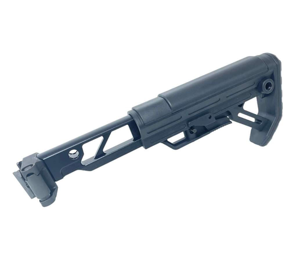 FCW アルミスケルトン ST-6 M4 フォールディングストックチューブ（1913レイルアダプターー付き）- ブラック-AIRSOFT GOGO エアガン・サバゲー用品通販