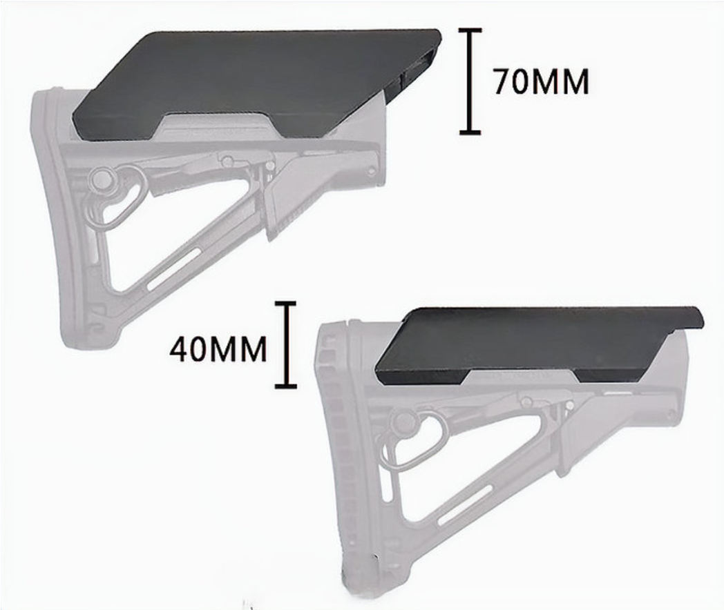 FCW CTRストック用チークライザー - 40MM, ブラック-AIRSOFT GOGO エアガン・サバゲー用品通販