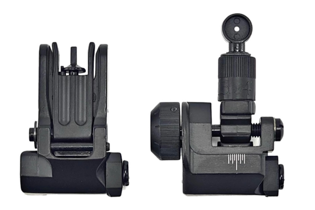 FCW KAC 600 フリップアップ式フロント＆リアサイト - ブラック-AIRSOFT GOGO エアガン・サバゲー用品通販