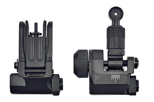FCW KAC 600 フリップアップ式フロント＆リアサイト - ブラック-AIRSOFT GOGO エアガン・サバゲー用品通販