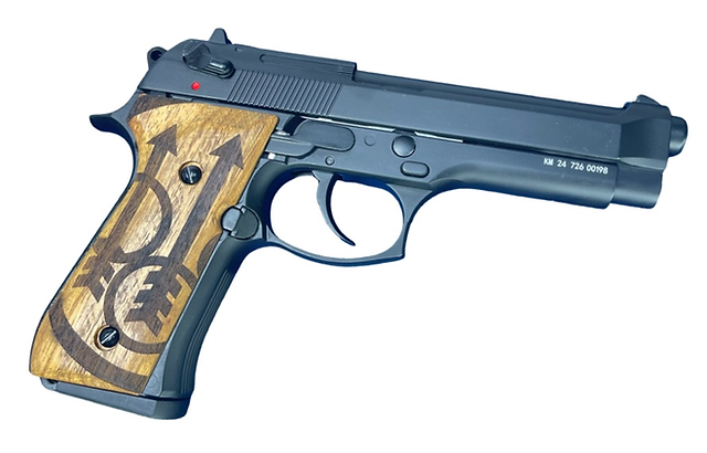 FCW M9 / M92F 木製グリップ（ベレッタロゴ付き）- Beretta Sword Logo-AIRSOFT GOGO エアガン・サバゲー用品通販