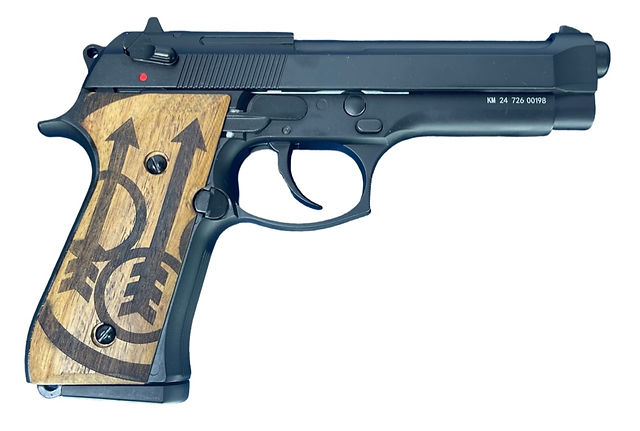 FCW M9 / M92F 木製グリップ（ベレッタロゴ付き）- Beretta Sword Logo-AIRSOFT GOGO エアガン・サバゲー用品通販