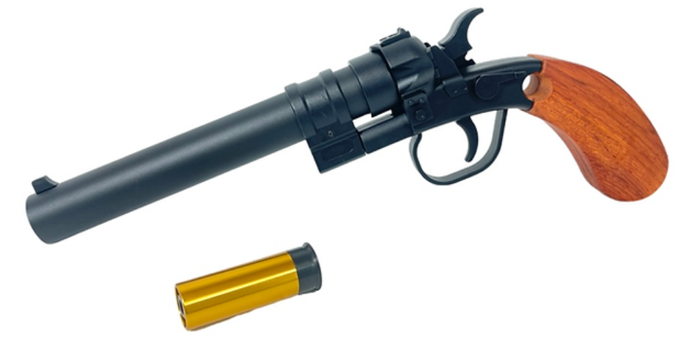 FCW メトロ エクソダス アショット ショットシェルランチャー リアルウッドグリップ付き 日本製 (メタルシェル1個付属)-AIRSOFT GOGO エアガン・サバゲー用品通販