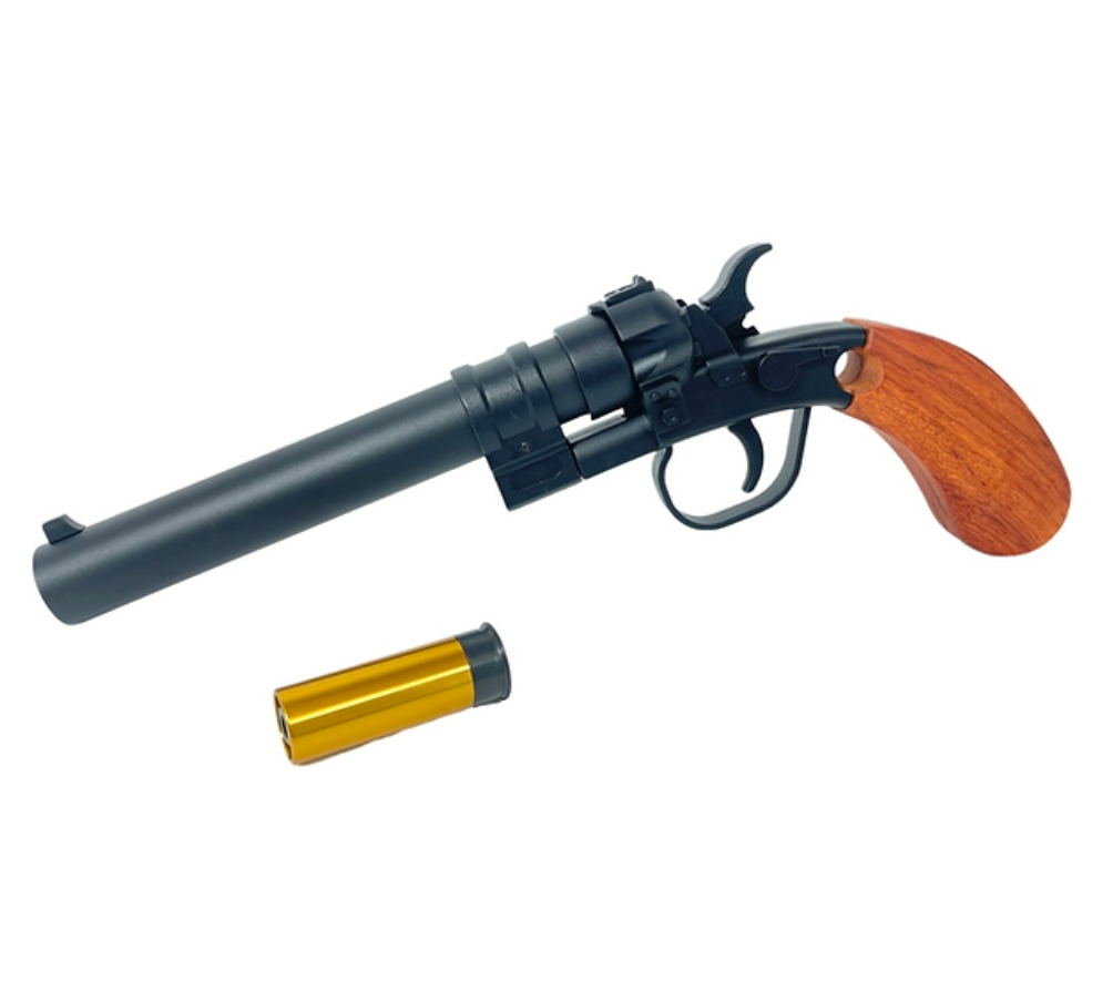 FCW メトロ エクソダス アショット ショットシェルランチャー（リアルウッドグリップ付き、インターナショナルバージョン）（メタルシェル1個付属）-AIRSOFT GOGO エアガン・サバゲー用品通販