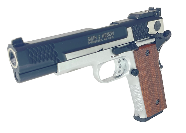 FCW x DOUBLE BELL M945 GBBピストル ブラックGBBスライド、ブラッシュド銀(ぎん)2トーン-AIRSOFT GOGO エアガン・サバゲー用品通販