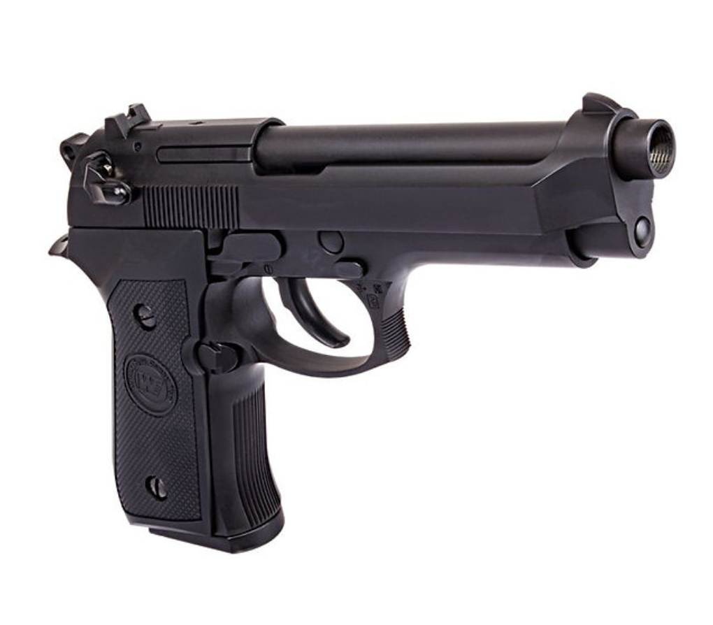 FCW x WE M92 全メタル(ぜんきんぞく)GBBピストル（フルマーキング付き）- ブラック-AIRSOFT GOGO エアガン・サバゲー用品通販