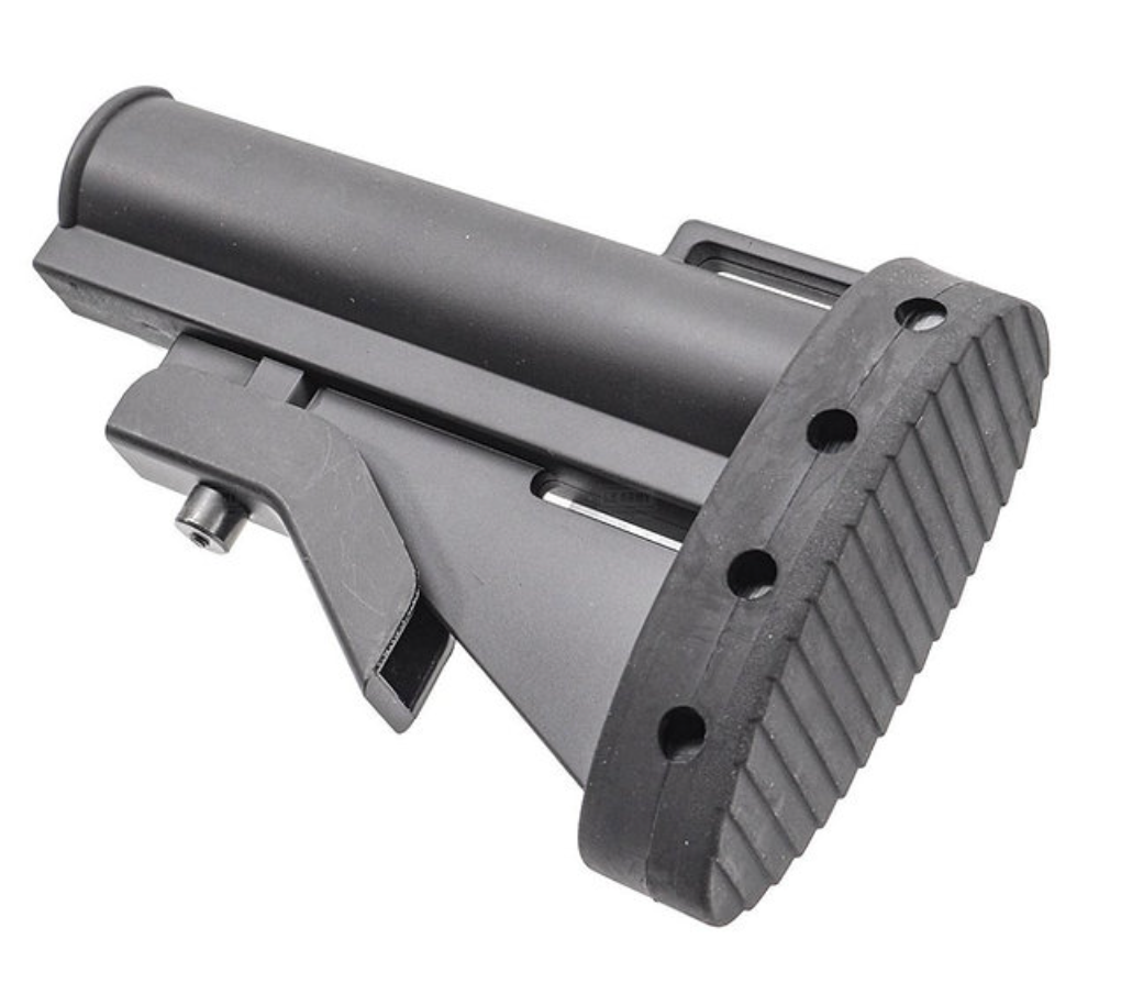 FCWクラシックフォールディングストック（M4バットパッドセット付き) - ブラック-AIRSOFT GOGO エアガン・サバゲー用品通販