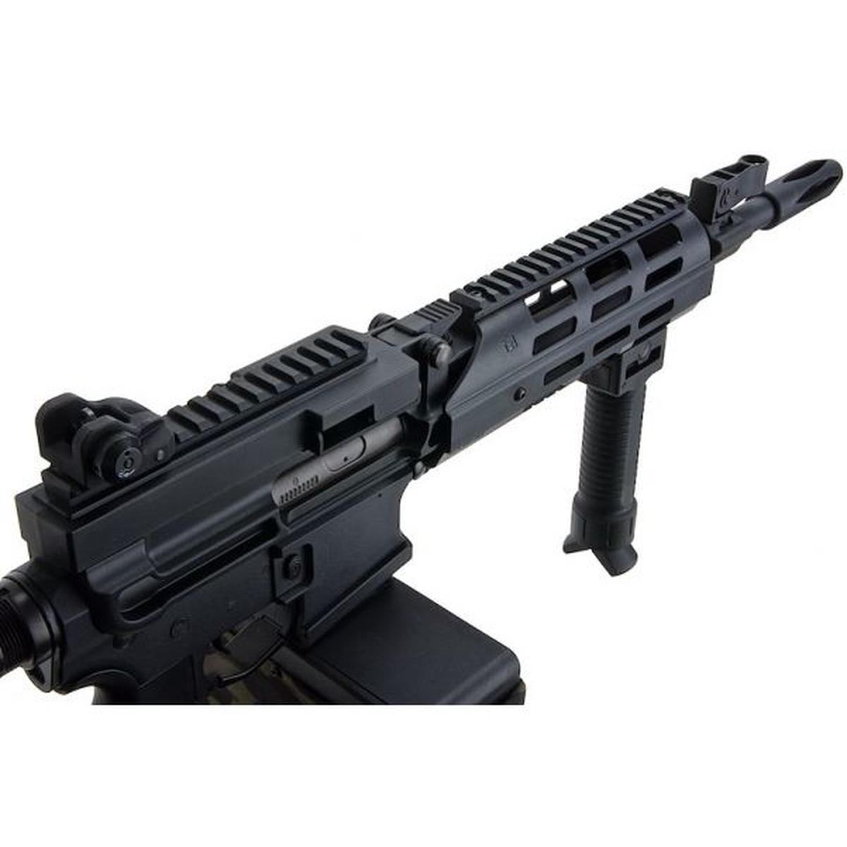 G&G CM16 LMG (コンバットマシン) ステルス エアガン AEG ライフル - ブラック-AIRSOFT GOGO エアガン・サバゲー用品通販