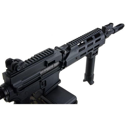 G&G CM16 LMG (コンバットマシン) ステルス エアガン AEG ライフル - ブラック-AIRSOFT GOGO エアガン・サバゲー用品通販