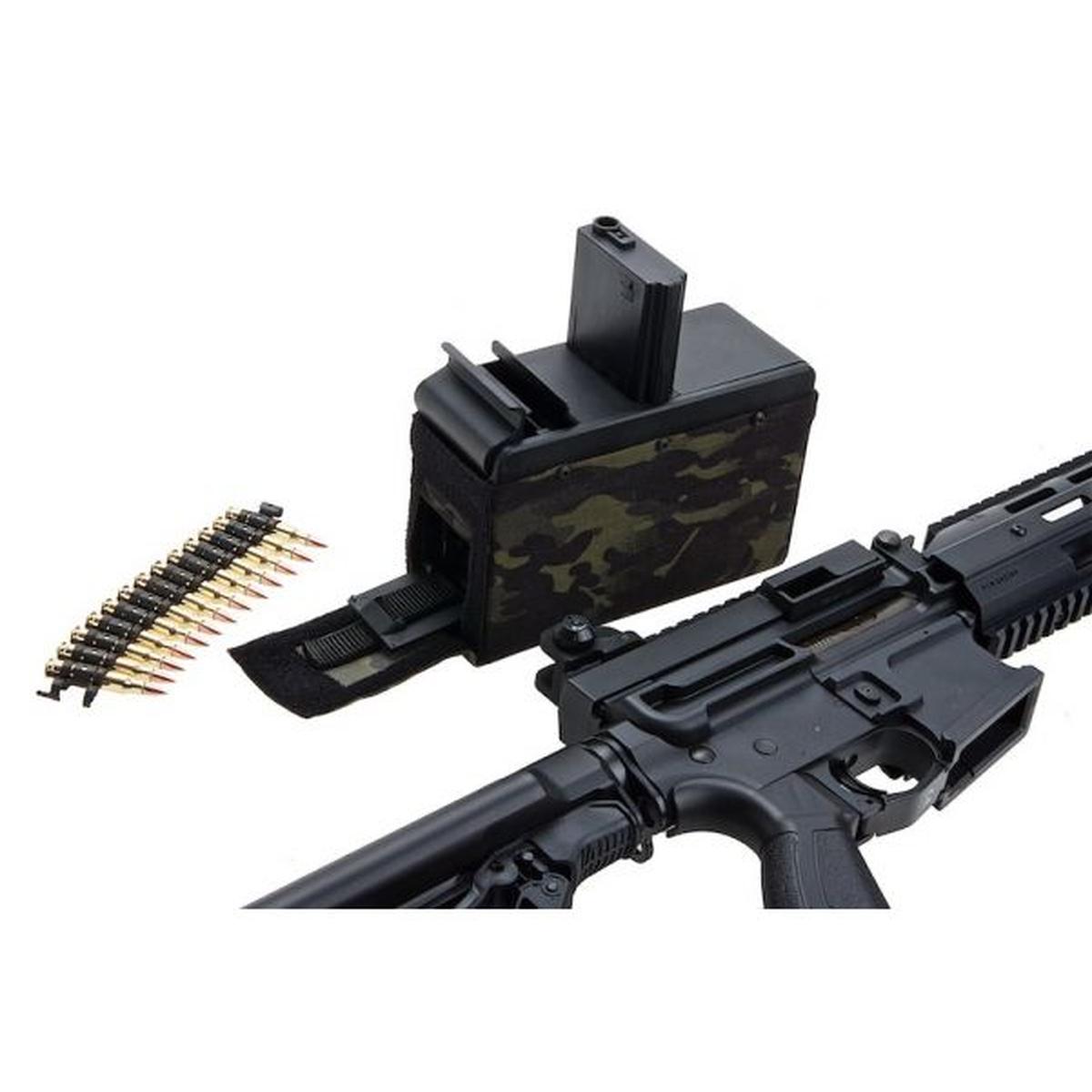 G&G CM16 LMG (コンバットマシン) ステルス エアガン AEG ライフル - ブラック-AIRSOFT GOGO エアガン・サバゲー用品通販