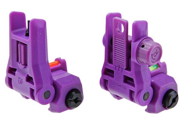 G&G デュアルプロファイル ファイバーオプティック フリップアップサイト - 紫-AIRSOFT GOGO エアガン・サバゲー用品通販