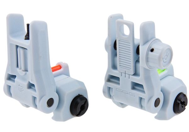 G&G デュアルプロファイル ファイバーオプティック フリップアップサイト - マカロンブルー-AIRSOFT GOGO エアガン・サバゲー用品通販